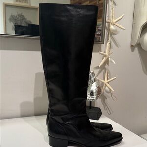 Anteprima Milano Black Leather Knee-High Boots